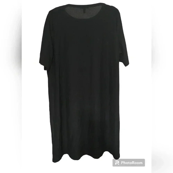 Eileen Fisher Women Black Short Sleeve Side Zippers Knit Dress EUC - Picture 2 of 5